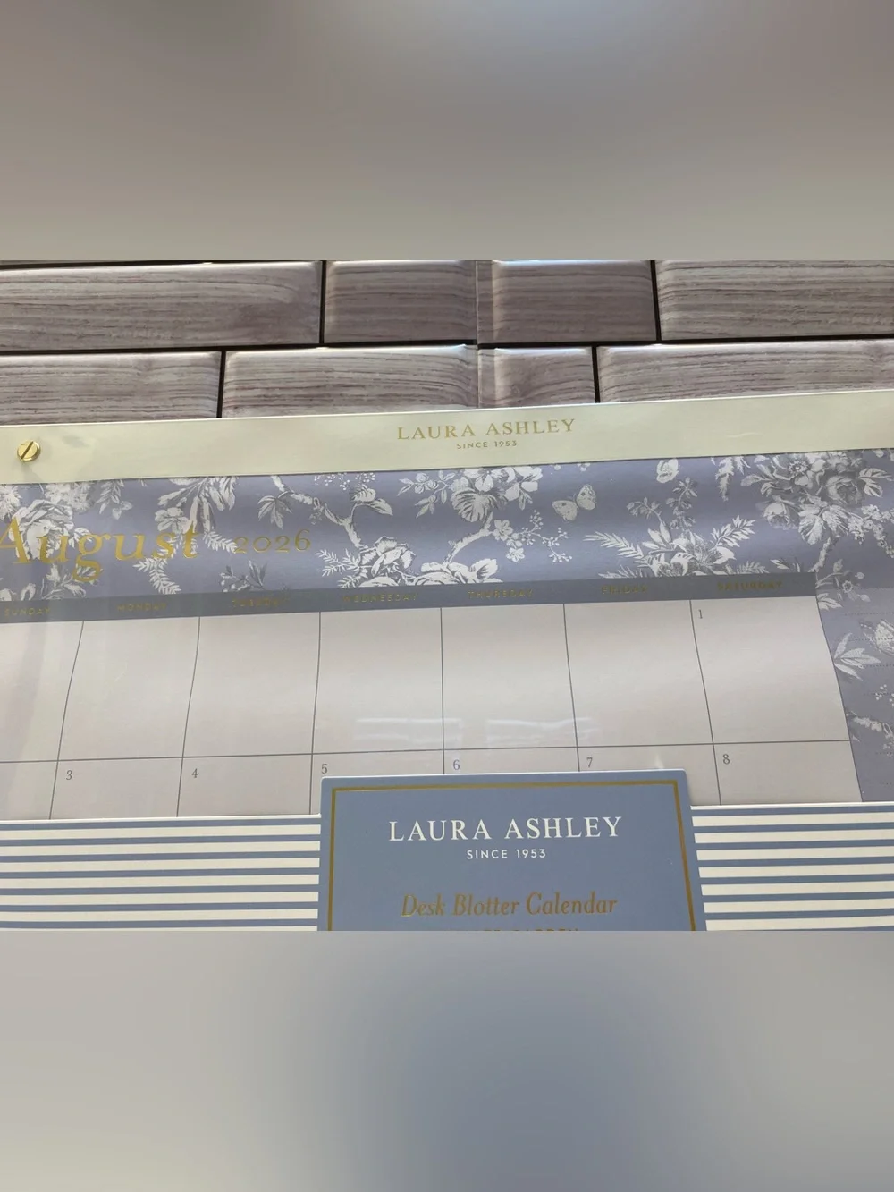 Laura Ashley  ❤️2027 17-Month Desk Blotter Calendar/Planner Blue 14x17” New